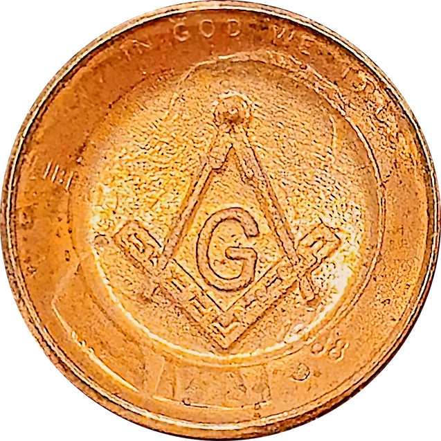 Masonic and Eastern Star Fraternal Token Made with Lincoln Cent