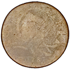 1787 Half Cent New Jersey Copper Maris 46-e obverse view