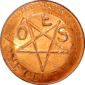 Masonic and Eastern Star Fraternal Token Made with Lincoln Cent