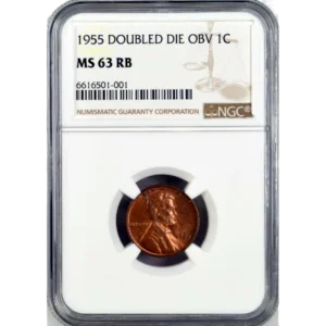 1955 DDO NGC MS63RB holder obverse
