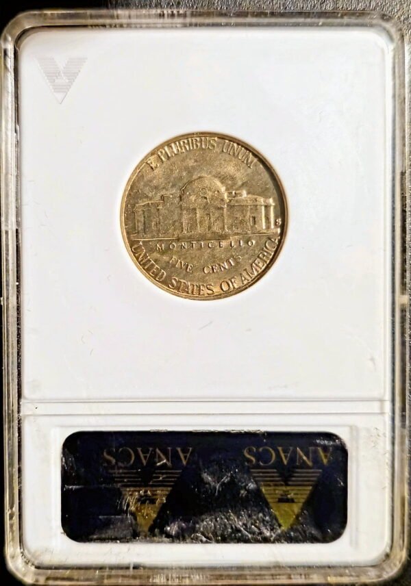 1954 S/D Jefferson Nickel ANACS MS65 Reverse Slab