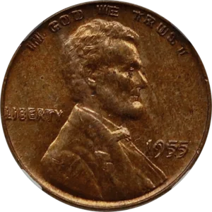 1955 DDO NGC MS63RB Obverse View