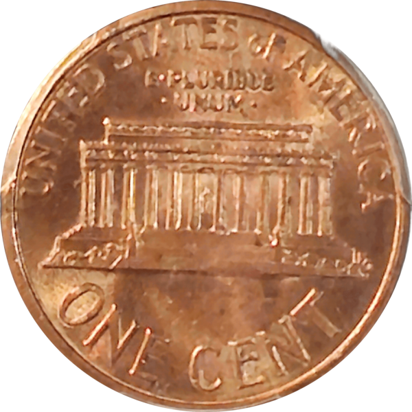 1998 Lincoln Cent Wide AM PCGS MS65 RD Reverse View