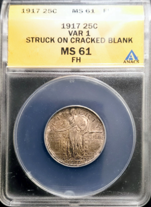 1917 Type 1 SLQ on Defective Planchet ANACS MS61FH