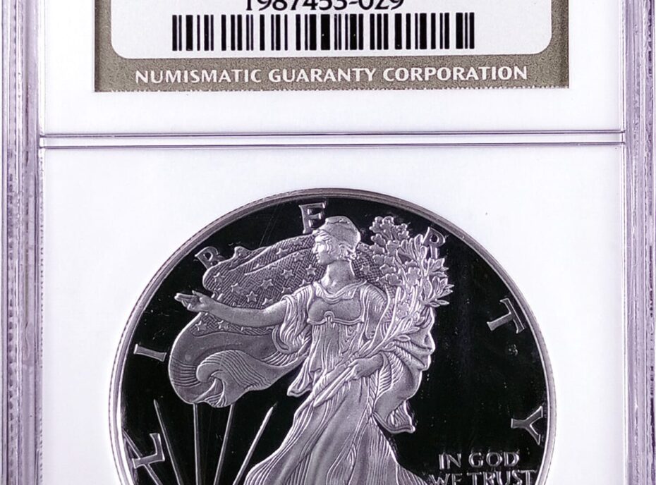 2001 W American SIlver Eagle NGC PF69UC Obverse Holder View