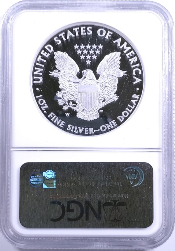 2008 W American Silver Eagle Proof NGC PF69UC Reverse Holder View