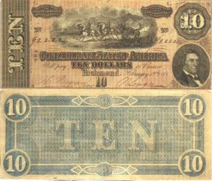 $10 confederate note