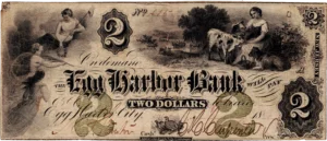1861 $2 Egg Harbor Bank NJ Obsolete Obverse View