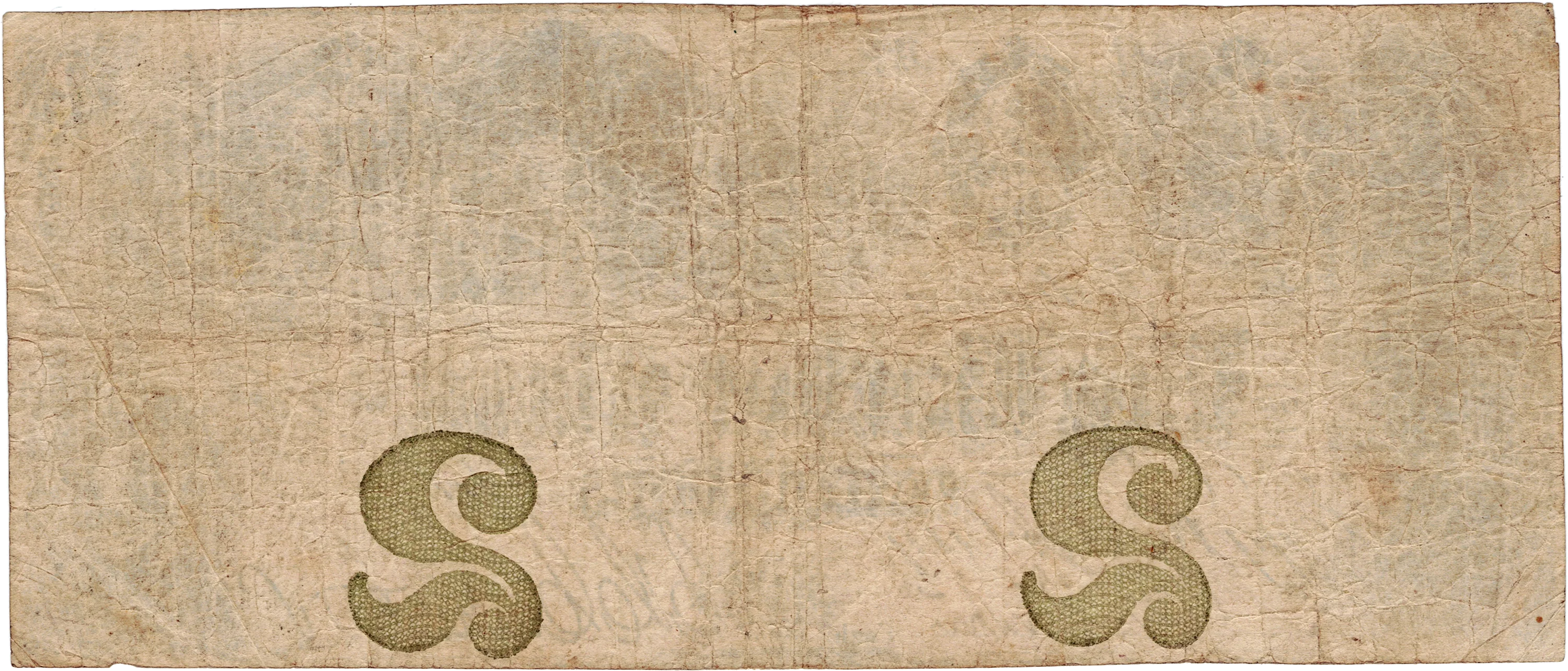 1861 $2 Egg Harbor Bank NJ Obsolete Reverse View