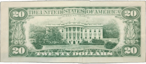 $20 Federal Reserve Gutter Fold Error