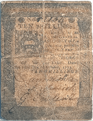 1773 PA-167 Colonial Currency Obverse