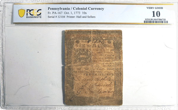 1773 PA-167 Colonial Currency