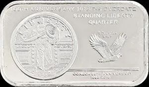Standing Liberty Commemorative Silver Art Bar Obverse