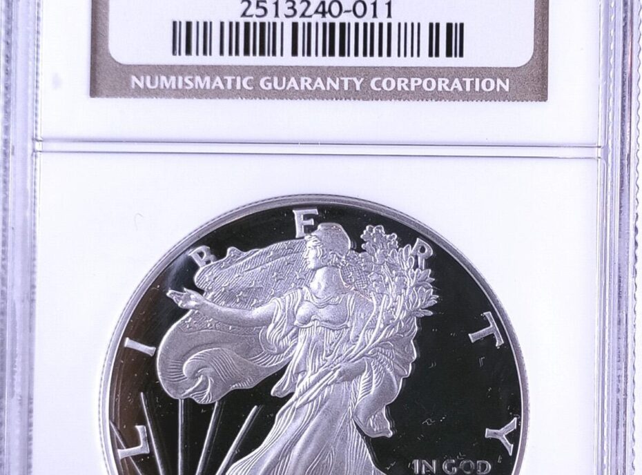 1996 American Silver Eagle Proof NGC PF69UC Low Mintage Obverse Holder View