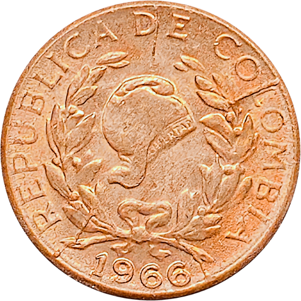 Columbia One Centavo Error Obverse View