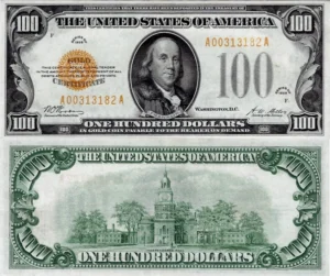 $100 gold certificate