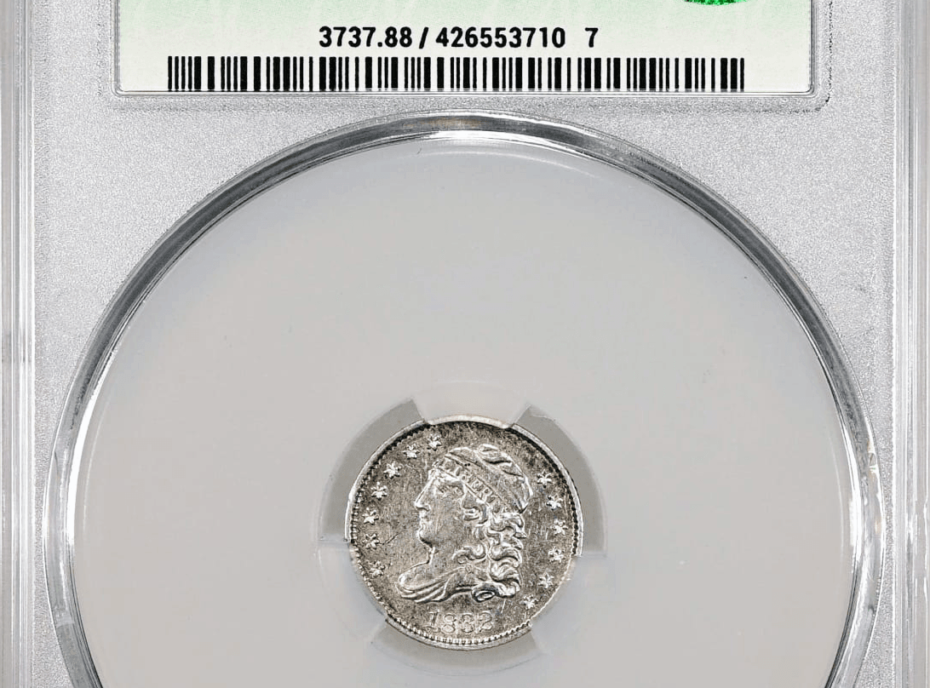 1832 Half Cent CAC AU Details Obverse Holder View