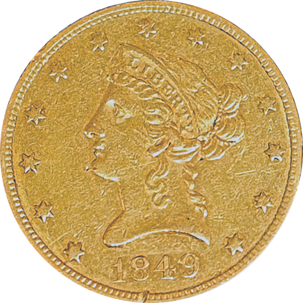 1849 $10 Gold Eagle Obverse View