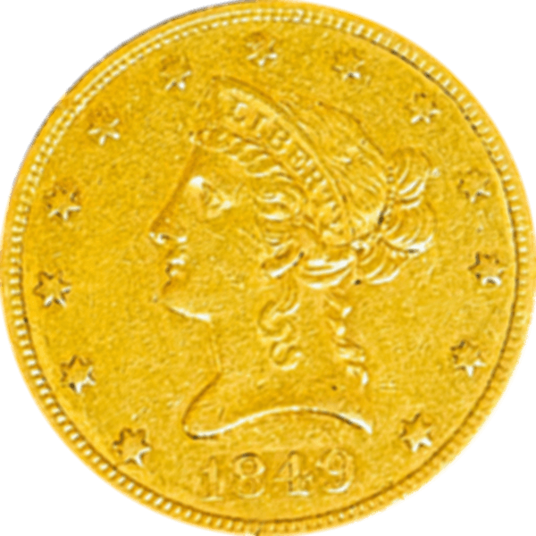 1849 $10 Gold Eagle Obverse View