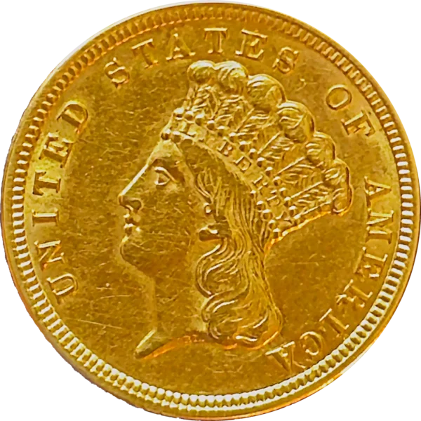 1954 $3 Indian Princess Head Gold Obverse