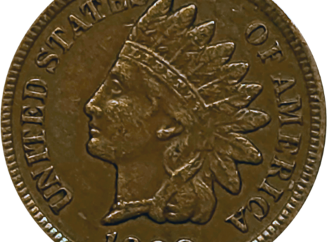 1908 S Indian Head Cent AU Obverse View