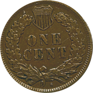 1908s-vf-rev 1908 S Indian Head Cent AU Reverse View