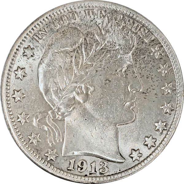 1913 S Barber Half Dollar Obverse View