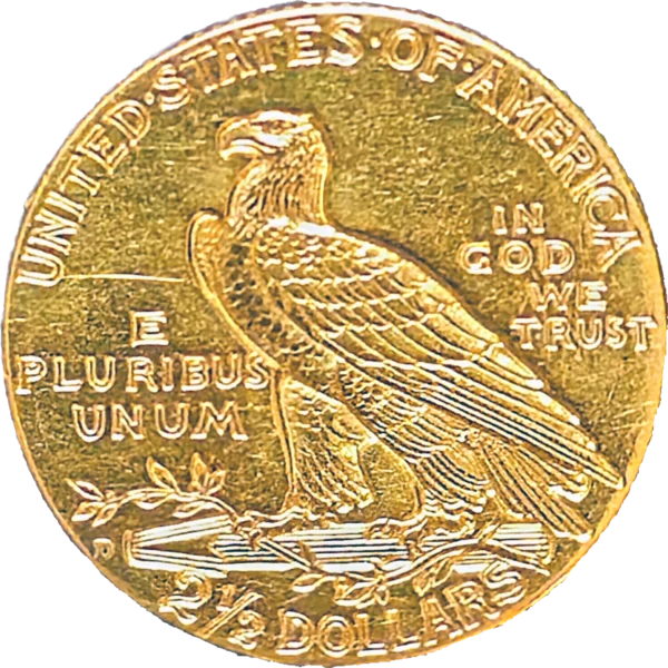 1925 D $2.5 Indian Head Quarter Eagle Reverse View