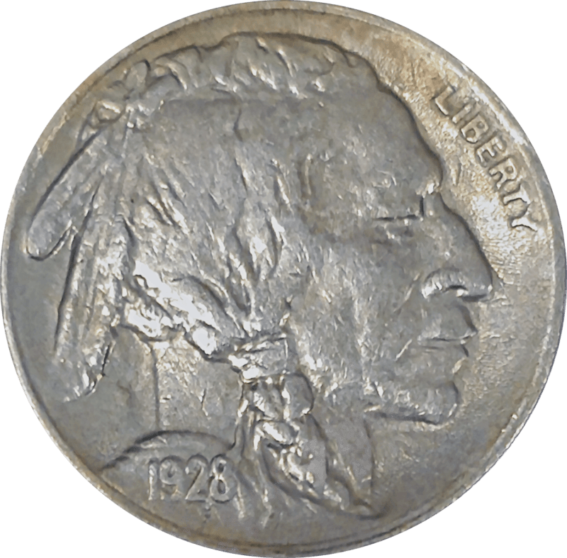 1928 S 5¢ Two Feather Variety Obverse View