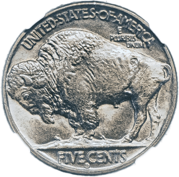 1938 D/D/D/S Buffalo Nickel MS67+ Reverse View