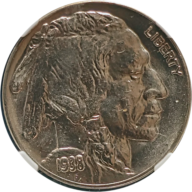 1938 D Buffalo Nickel NGC MS66 Obverse View