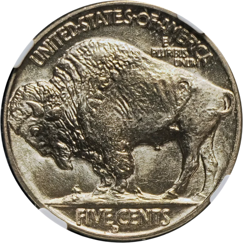 1938 D Buffalo Nickel NGC MS66 Reverse View