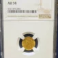 1856 $1 Princess Gold NGC AU58 Obverse Holder View