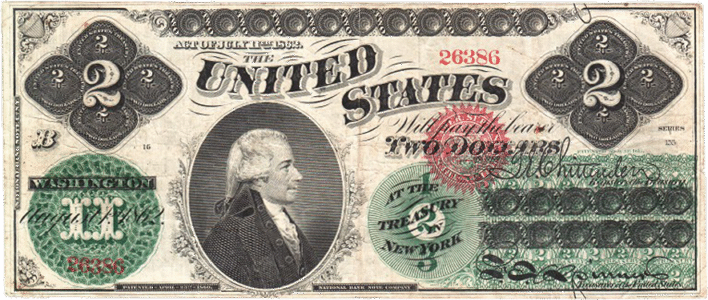 Series of 1862 $2 Legal Tender