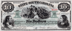 1872 South Carolina Bond Scrip to pay for the demolition of the Blue Ridge Railway, Obverse