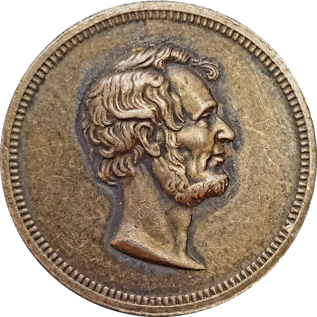 Pacquet"s Medalet Washington Lincoln Undated Silver High Relief