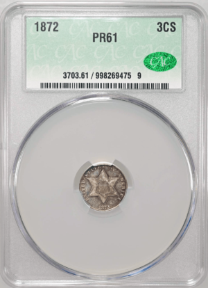 1872 proof three-cent silver