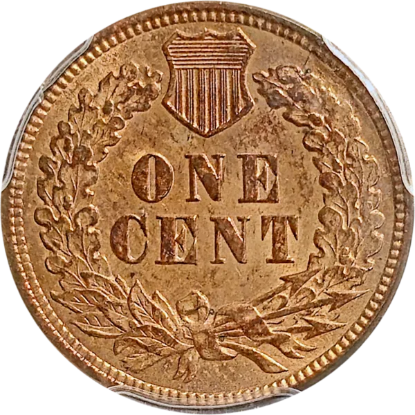 1892 Indian Head Cent PCGS MS63 RB Reverse View