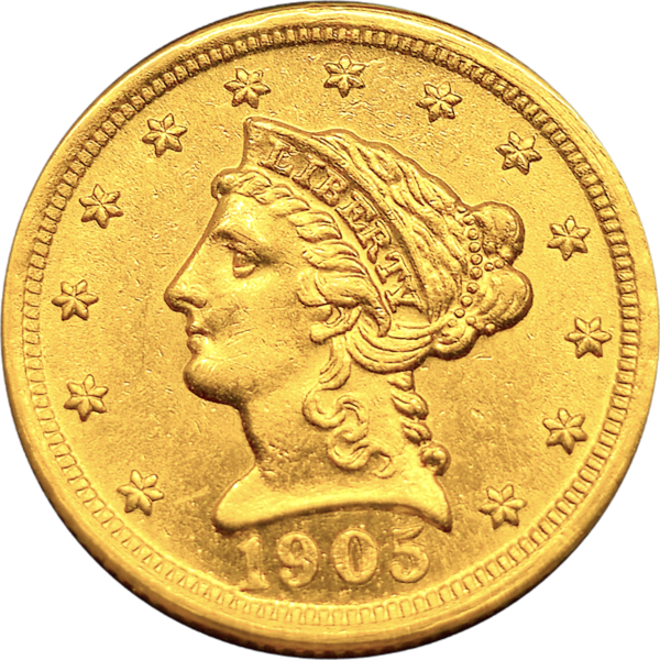 1905 $2.5 Liberty Head Gold Obverse View