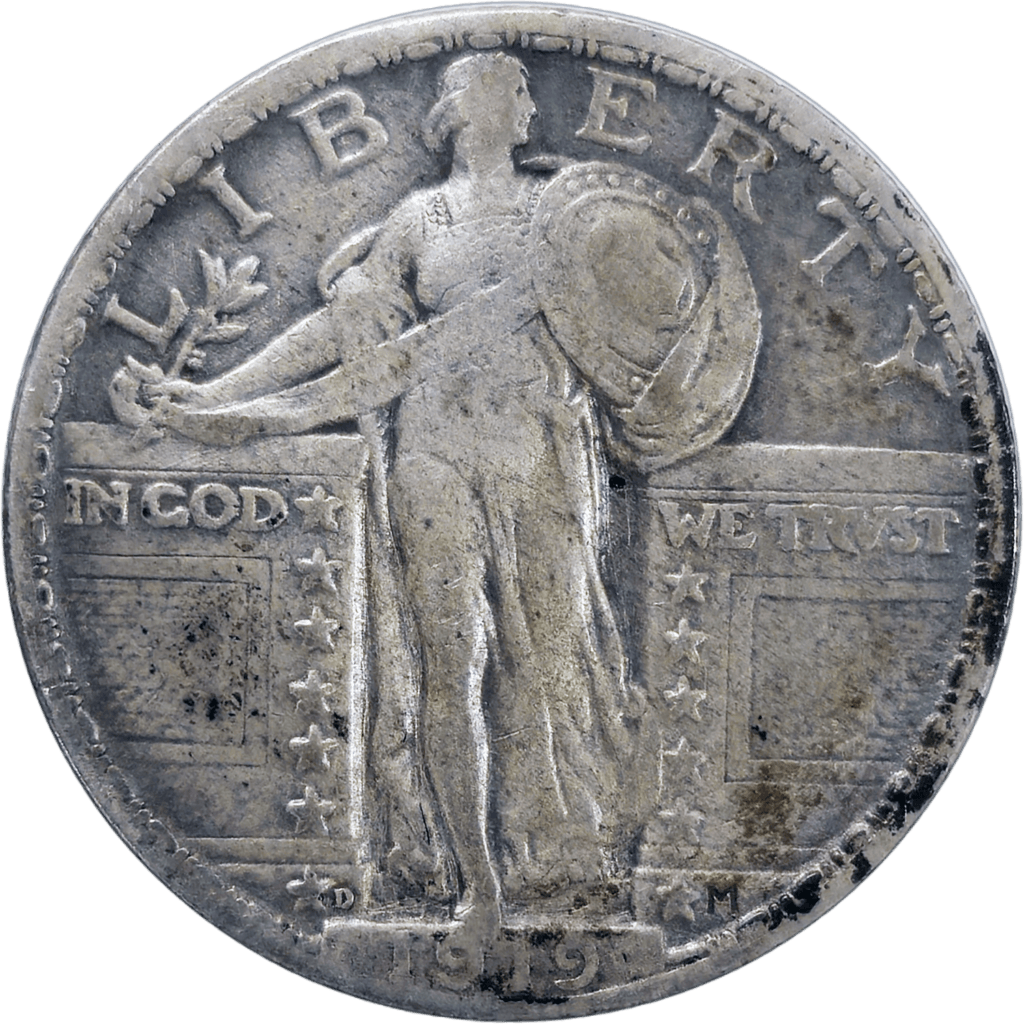 1919 D Standing Liberty Quarter Obverse