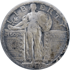 1919 D Standing Liberty Quarter Obverse