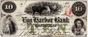 Egg Harbor City Bank 1860's $10 Note Obverse