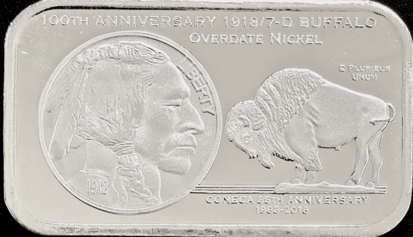 1918/7 Commemorative Buffalo Art Bar Obverse