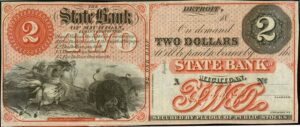 State Bank of Michigan $2 Remainder Obverse View