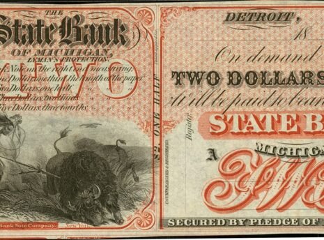 State Bank of Michigan $2 Remainder Obverse View