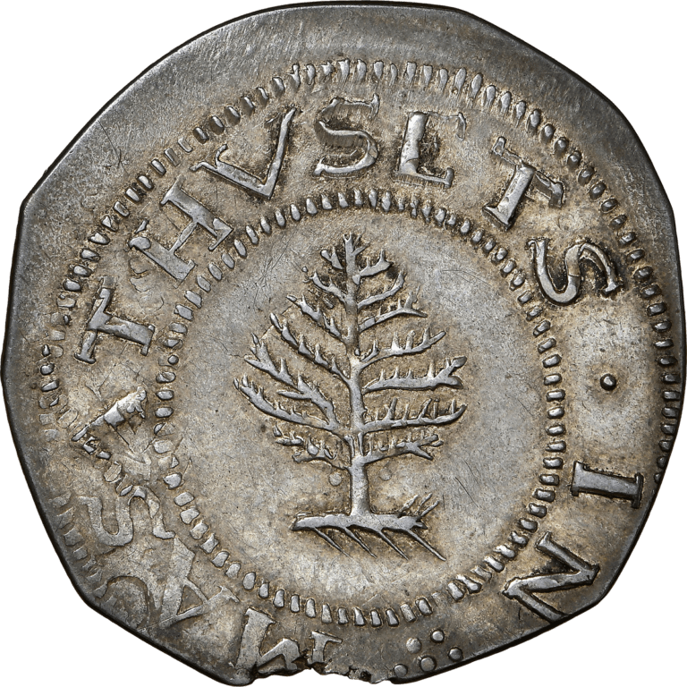 Massachusetts Colony 1652 pine tree shilling