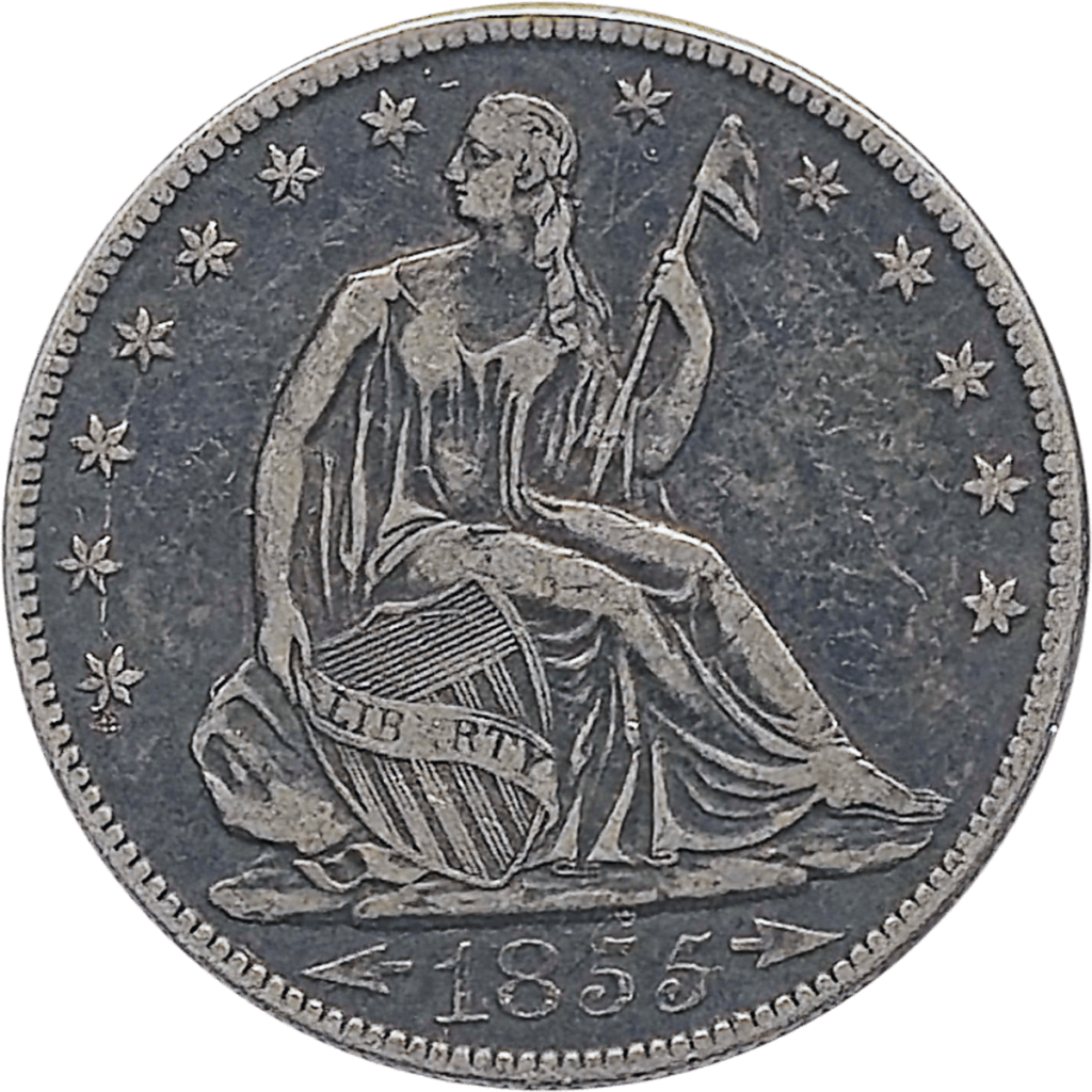 1855 O Seated Liberty Half Dollar Obverse View