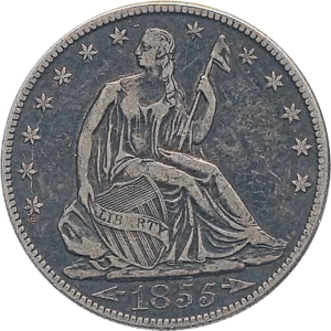 1855 O Seated Liberty Half Dollar Obverse View