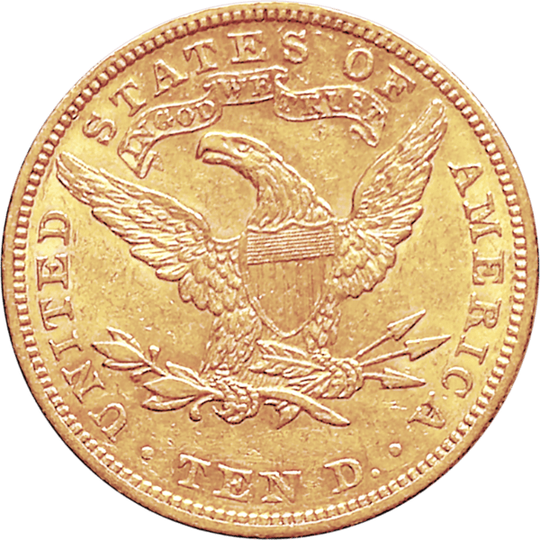 $10 Liberty Head Gold Eagle Reverse View