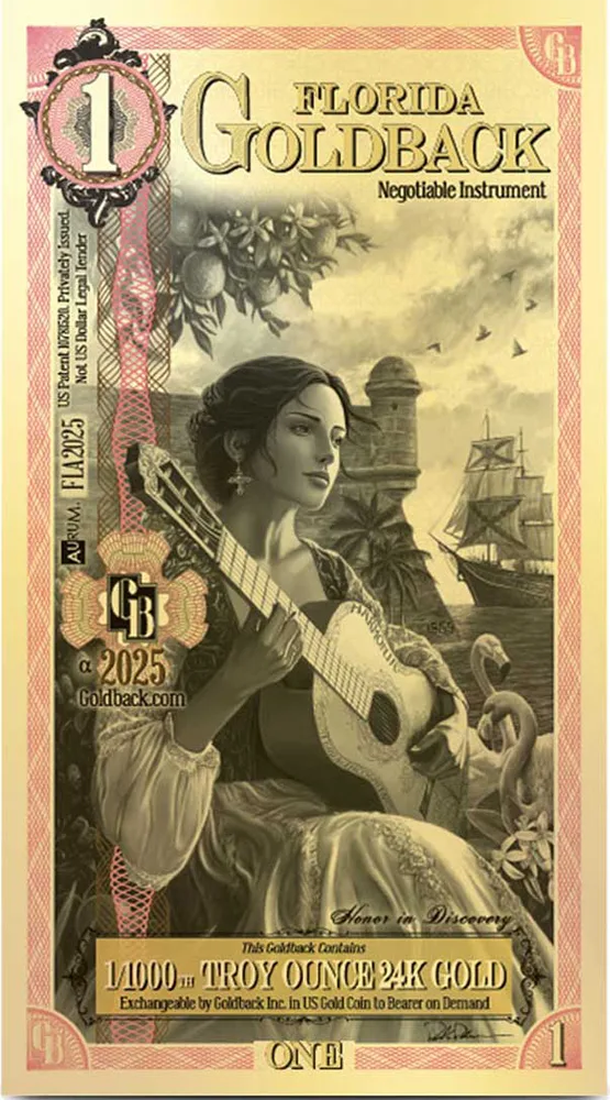 Florida $1 Goldback Note